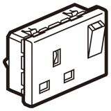 羅格朗開關插座 奧特 陶瓷白 方形英標帶開關插座模塊 13A 3M